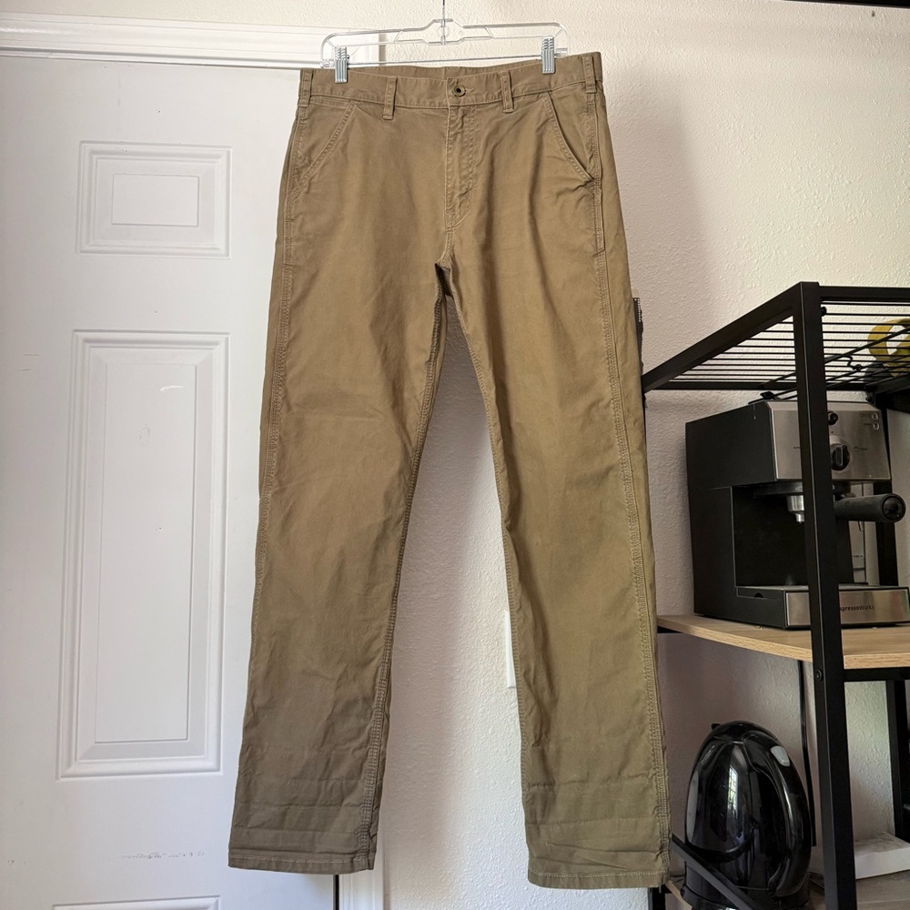 Buck Mason olive army green khaki tan‎ straight leg pants